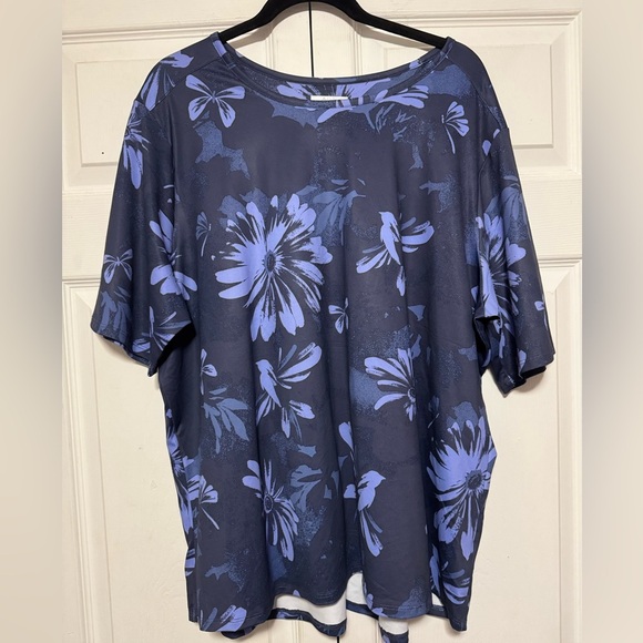 Columbia Floral Blue and Purple Oversized Top Size 2X - Picture 1 of 3